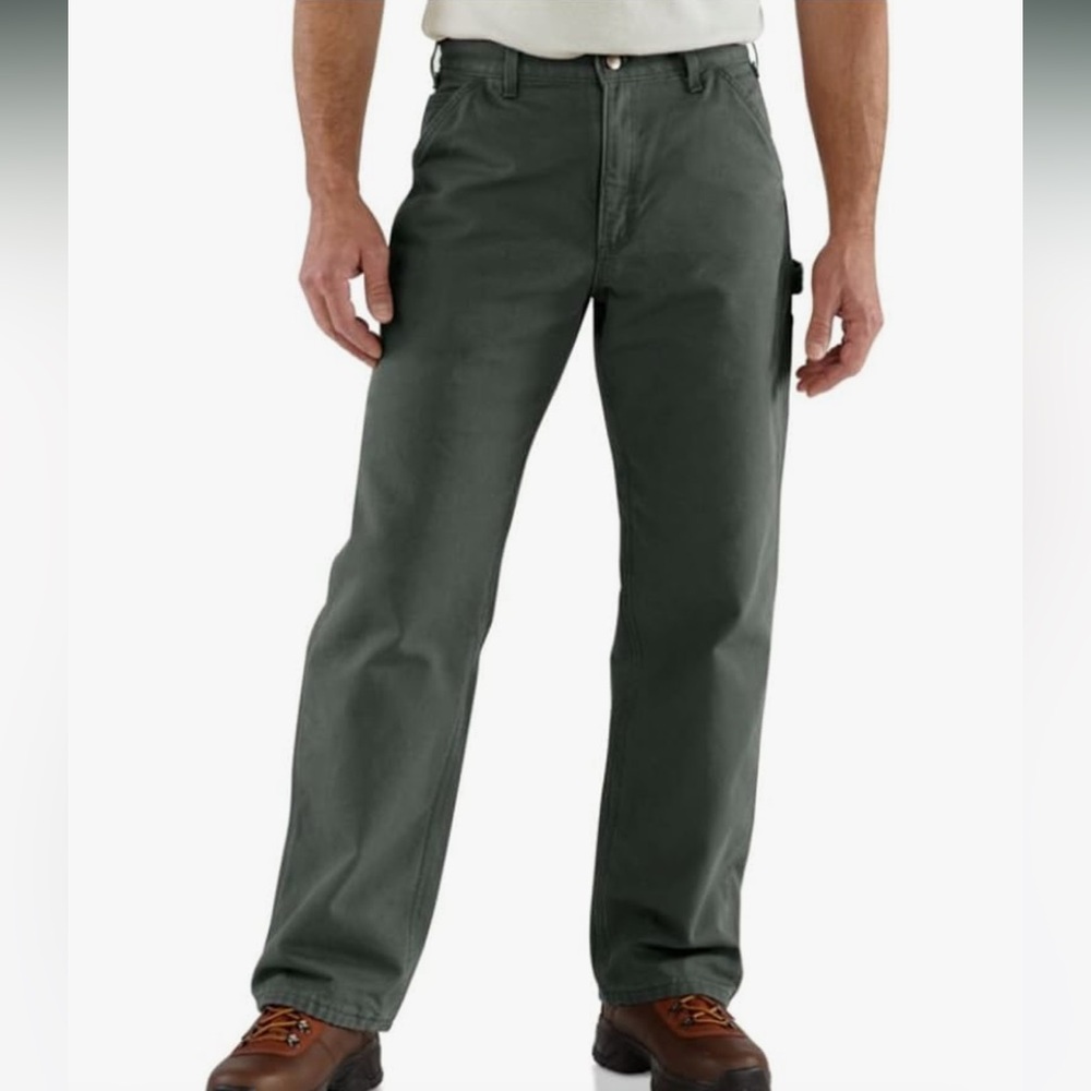 Carhartt Men's Loose Original Fit Lined Work Dungaree In Moss Green 38x32